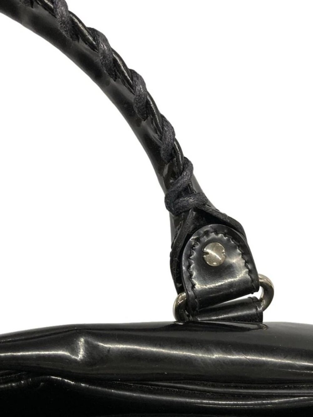BALENCIAGA The Holiday 203250 Black Leather Boston Bag - Picture 9 of 15
